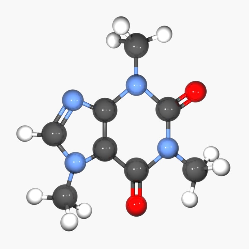 3d model caffeine bitter psychoactive